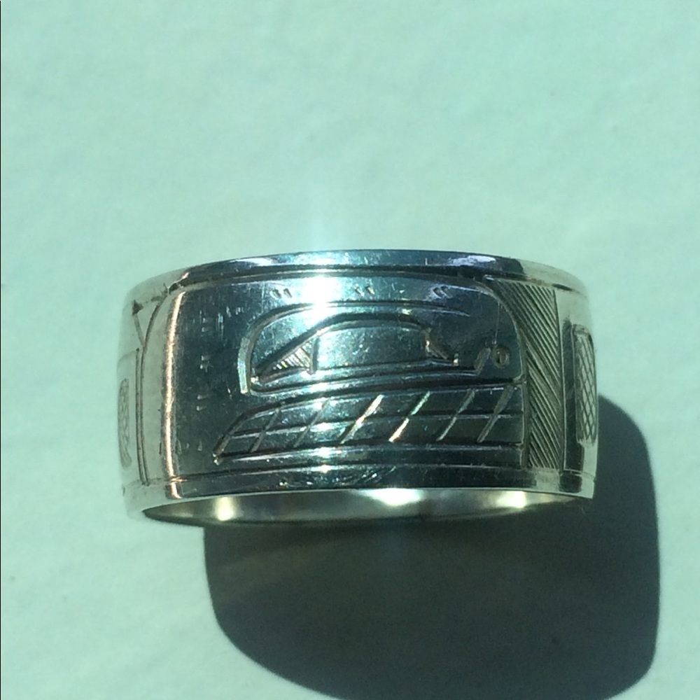 Native Hand-Engraved Sterling Silver Ring